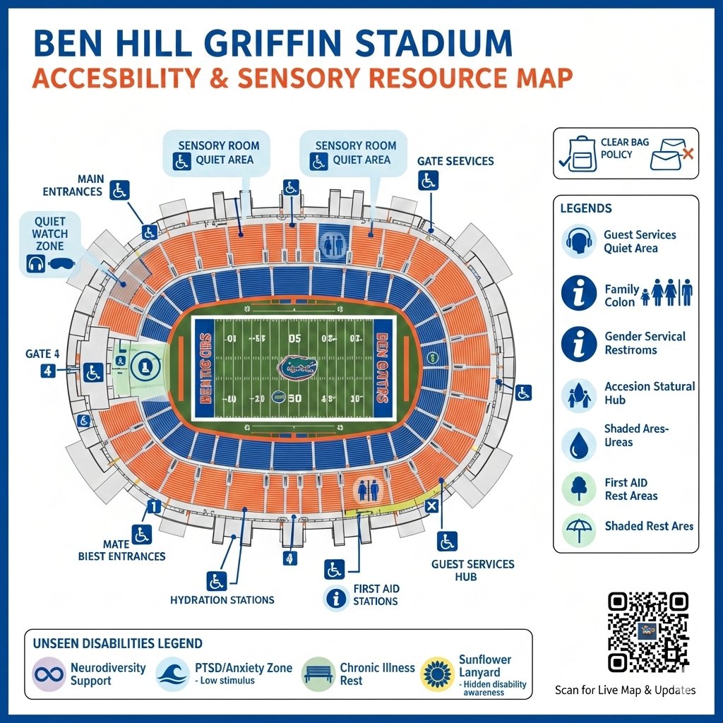 Ben Hill Griffin Stadium Accessibility & Sensory Resource Map