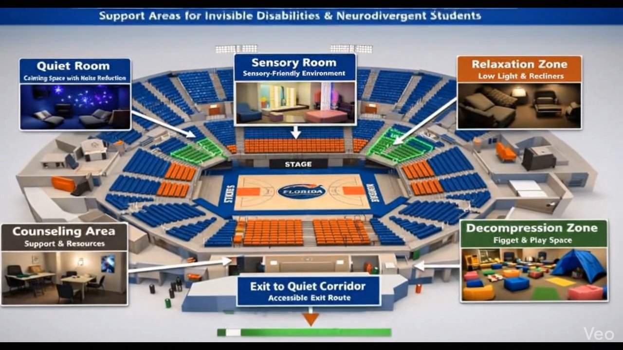 University of Florida O'Connell Center — Support Areas for Invisible Disabilities & Neurodivergent Students